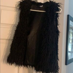 Fuzzy Black Vest